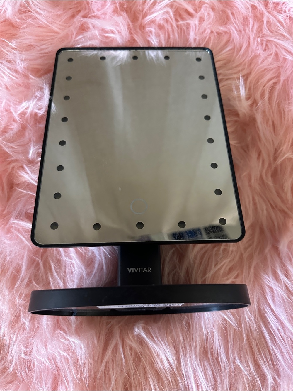 Vivitar Black Lighted Makeup Mirror - Pink Accent